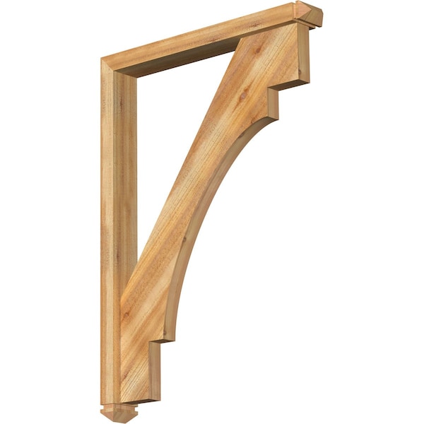 Ekena Millwork Merced Arts and Crafts Rough Sawn Bracket w/ Offset Brace, Western Red Cedar, 4"W x 30"D x 42"H BKT0402X30X42MRC03RWR - main